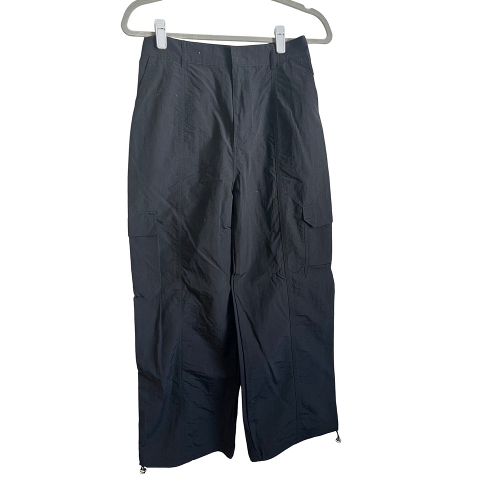 Love Tree Black Nylon Cargo Parachute Pants Wide Leg High Rise 6852PH Mens M
